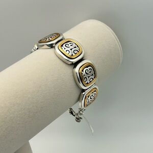 Brighton Spin Master Bracelet Two-tone Silver Plated JB3451 Chunky Squares